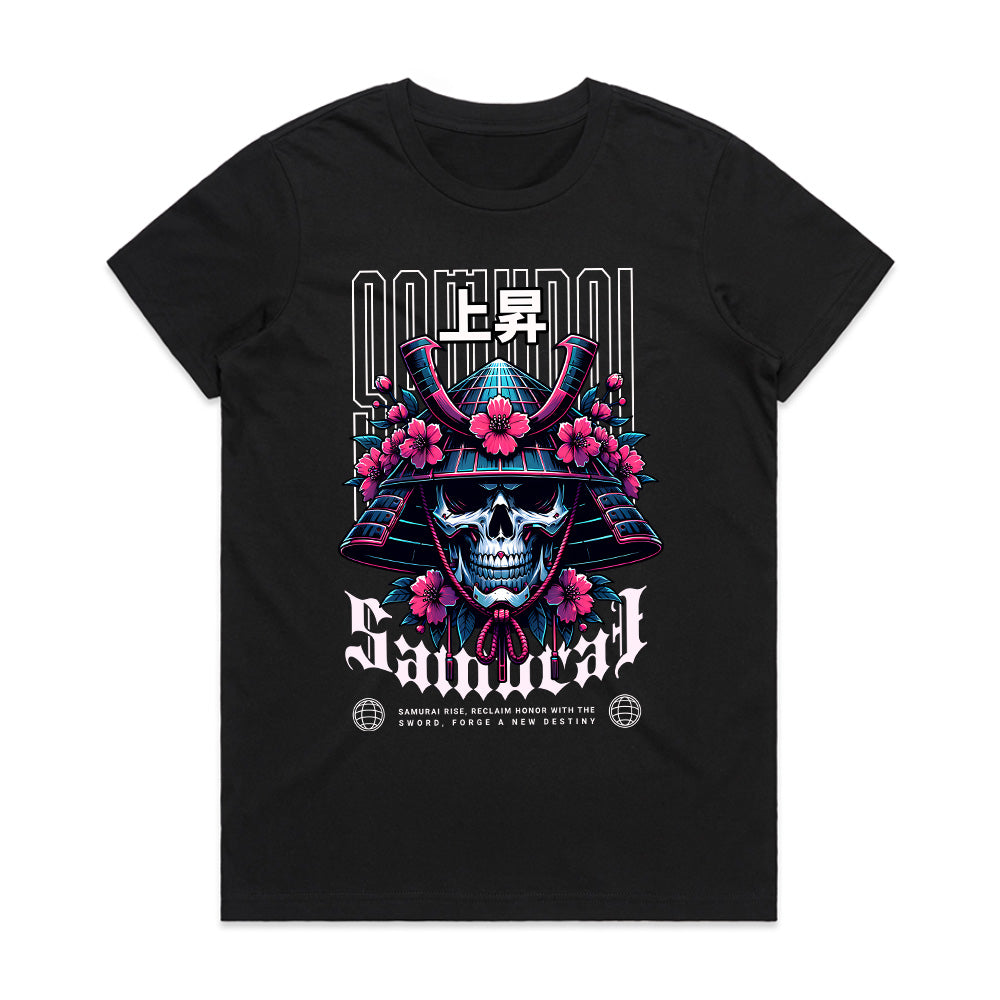 Samurai Rebirth: Honor & Cherry Blossom Tee