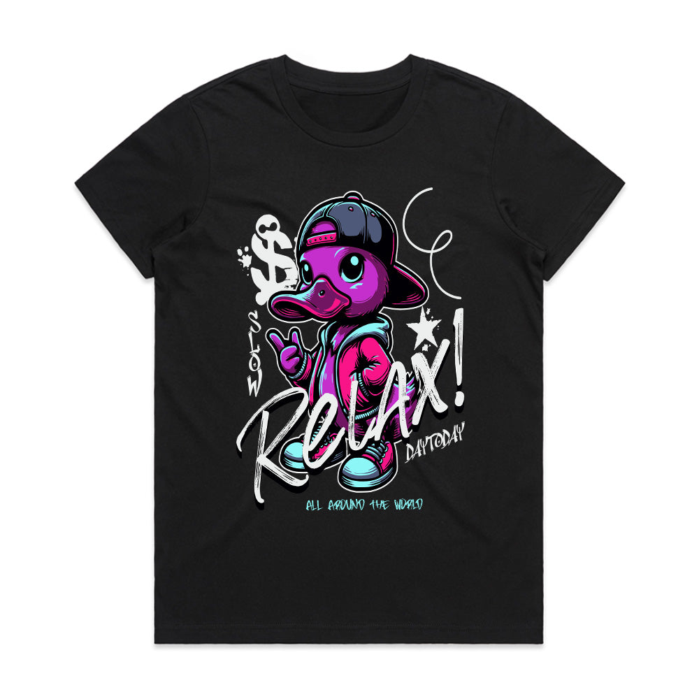 Chill Duck Vibe: 'Relax!' Streetwear Tee