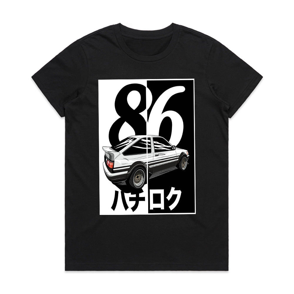 AE86 Hachiroku JDM Legend Split Design T-Shirt