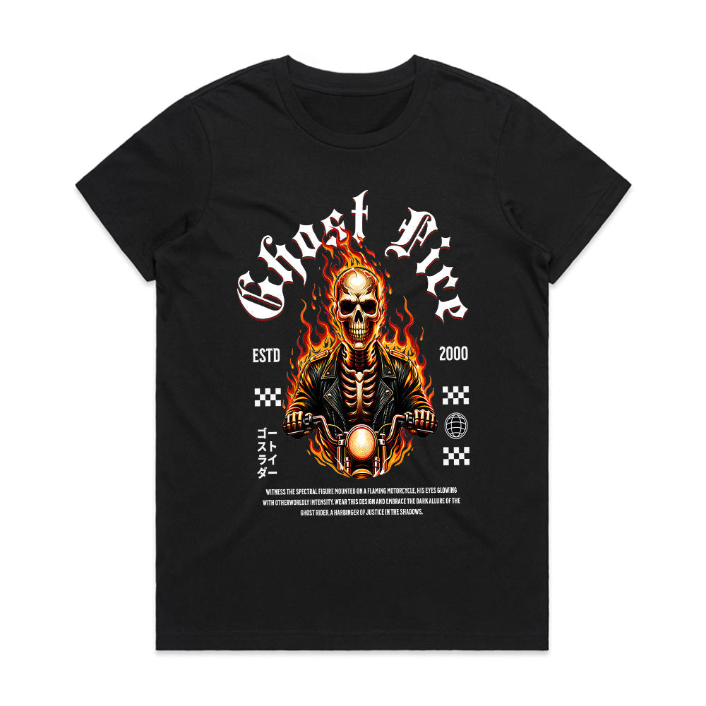 Ghost Fire Biker T-Shirt – Ride the Flames, Rule the Night