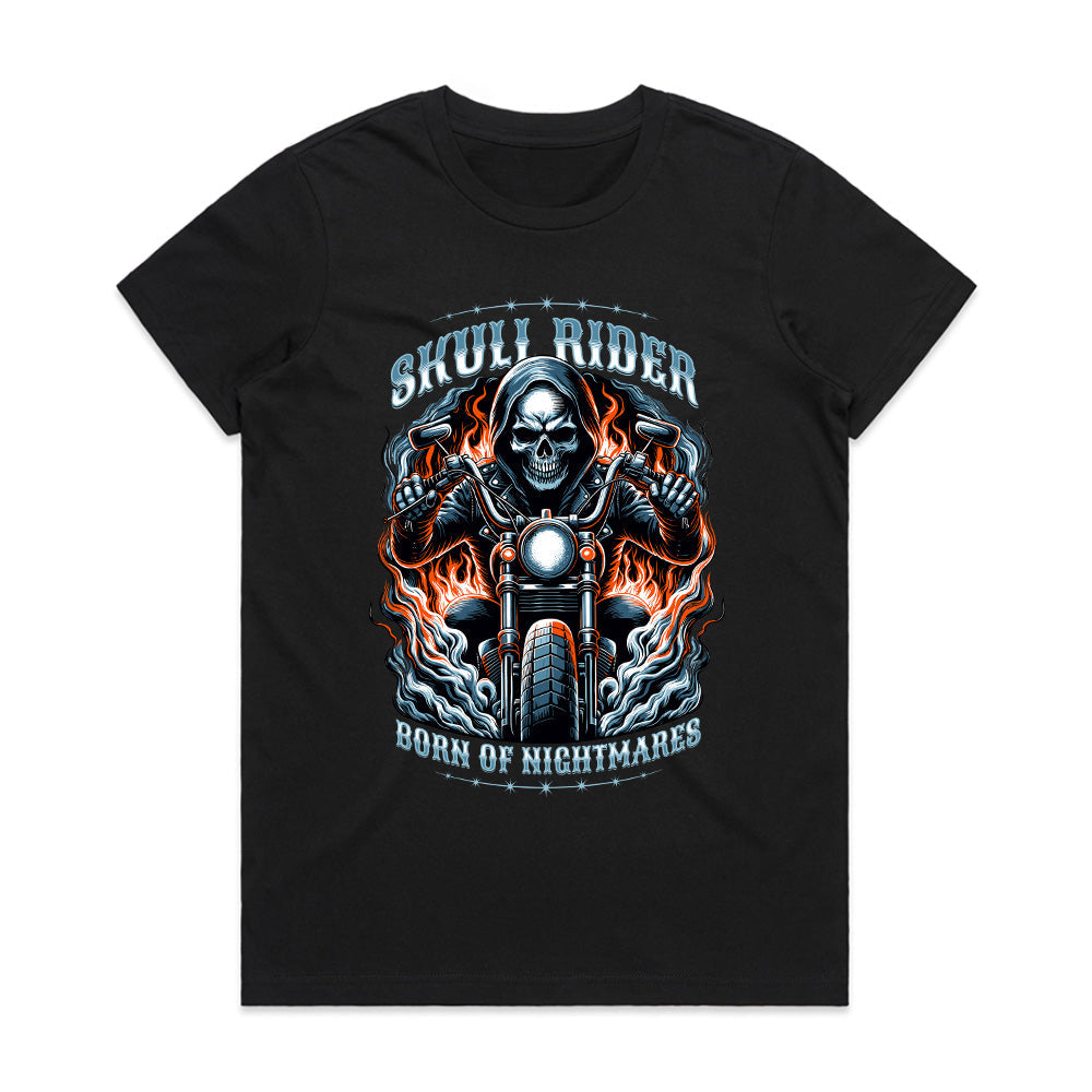 Skull Rider Biker T-Shirt – Born of Nightmares, Built for Speed