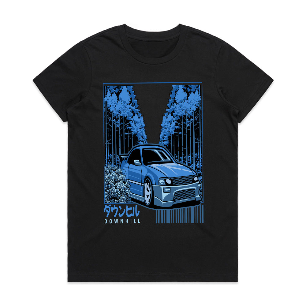 Downhill Touge Racer T-Shirt – Night Drift Forest Run Edition