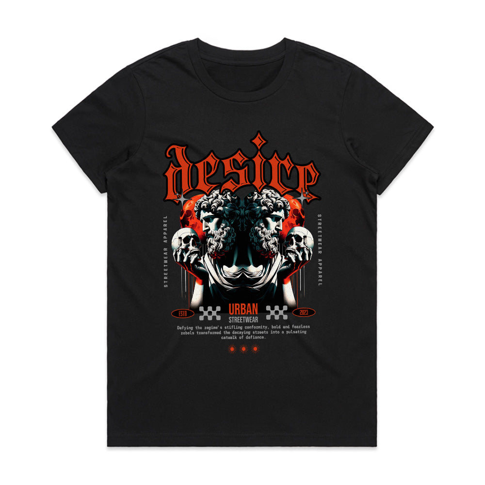 Desire Rebellion: Urban Gothic Streetwear Tee