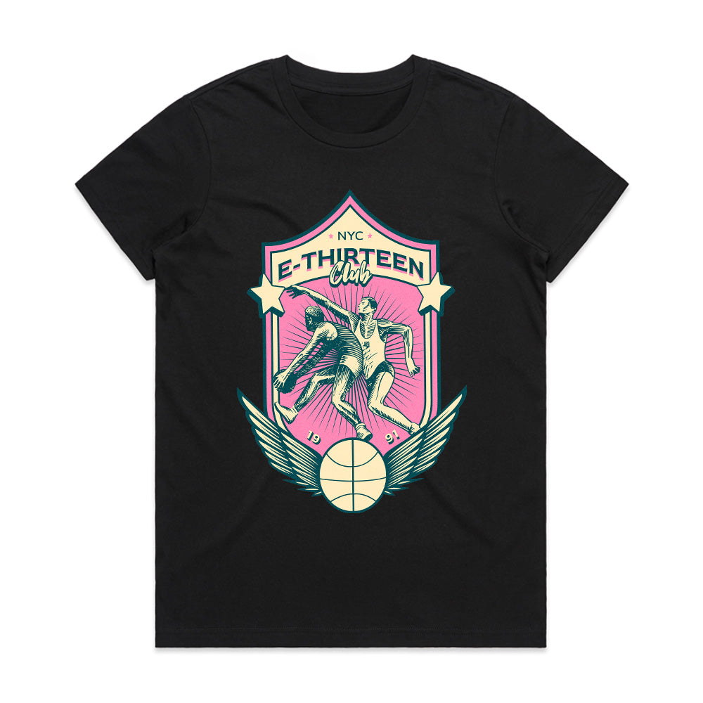 NYC E-Thirteen Club: Retro Hoops Shield Tee