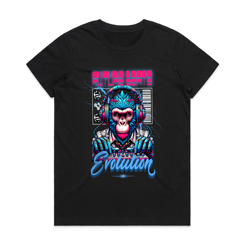 Future Beats Evolution" Neon DJ Ape Tee