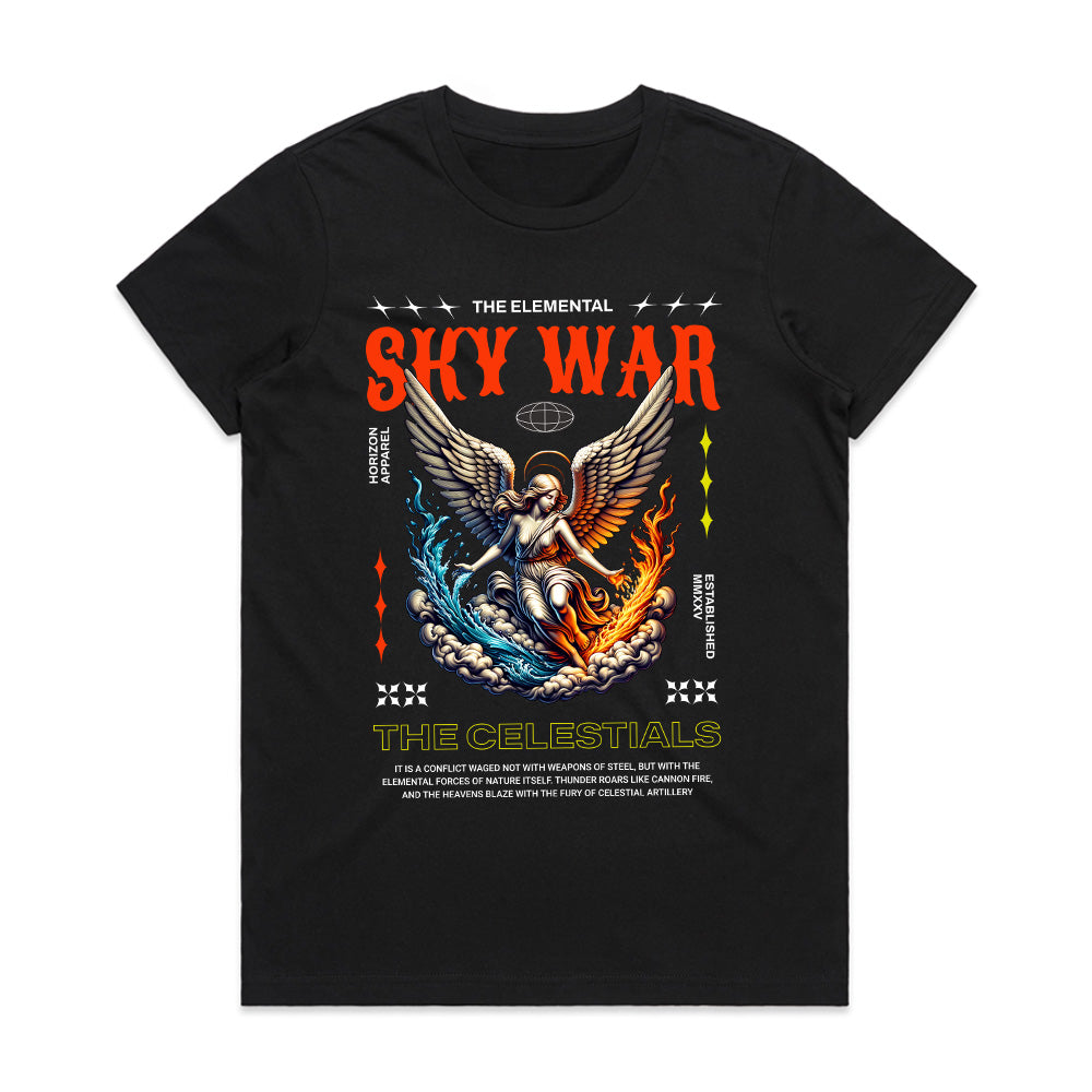 Celestial Clash: Elemental Sky War Tee
