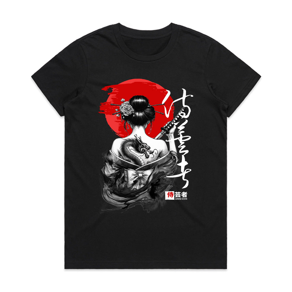 Dragon Geisha: Crimson Moon Warrior Tee