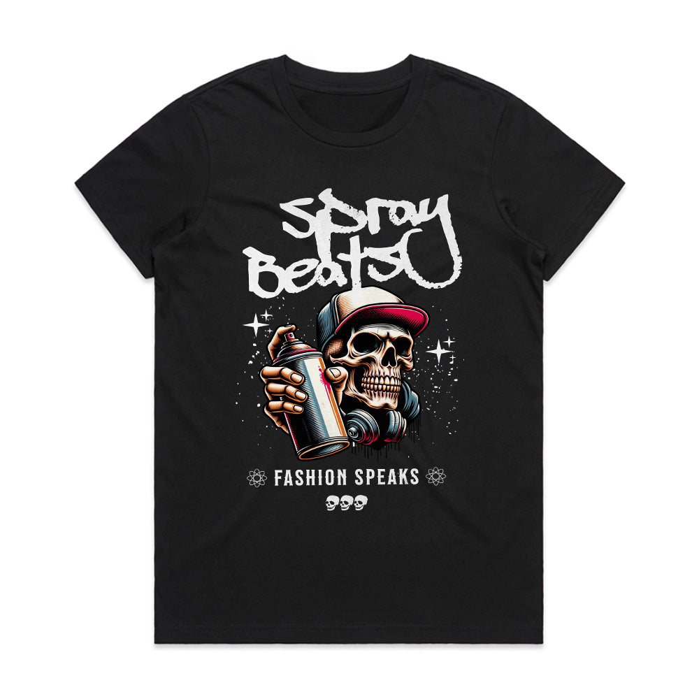 Spray Beats" Graffiti Skull Tee