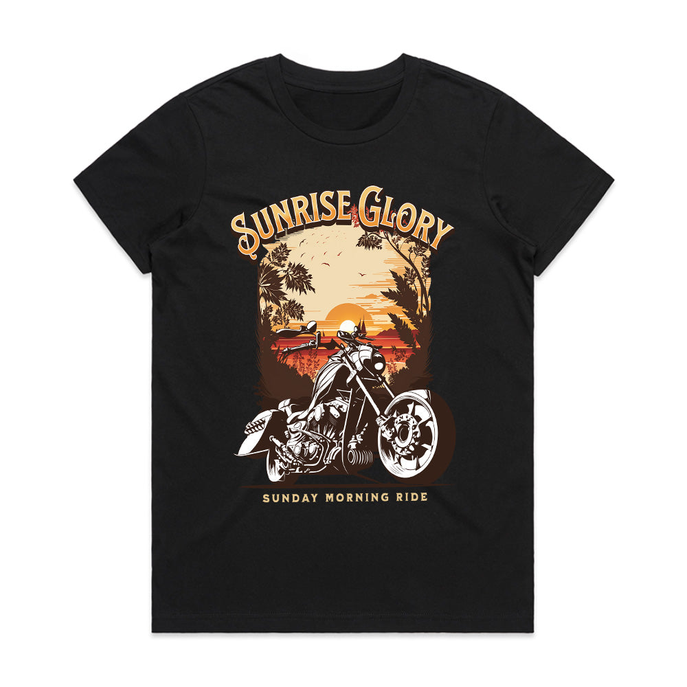 Sunrise Glory: Sunday Ride Chopper Tee