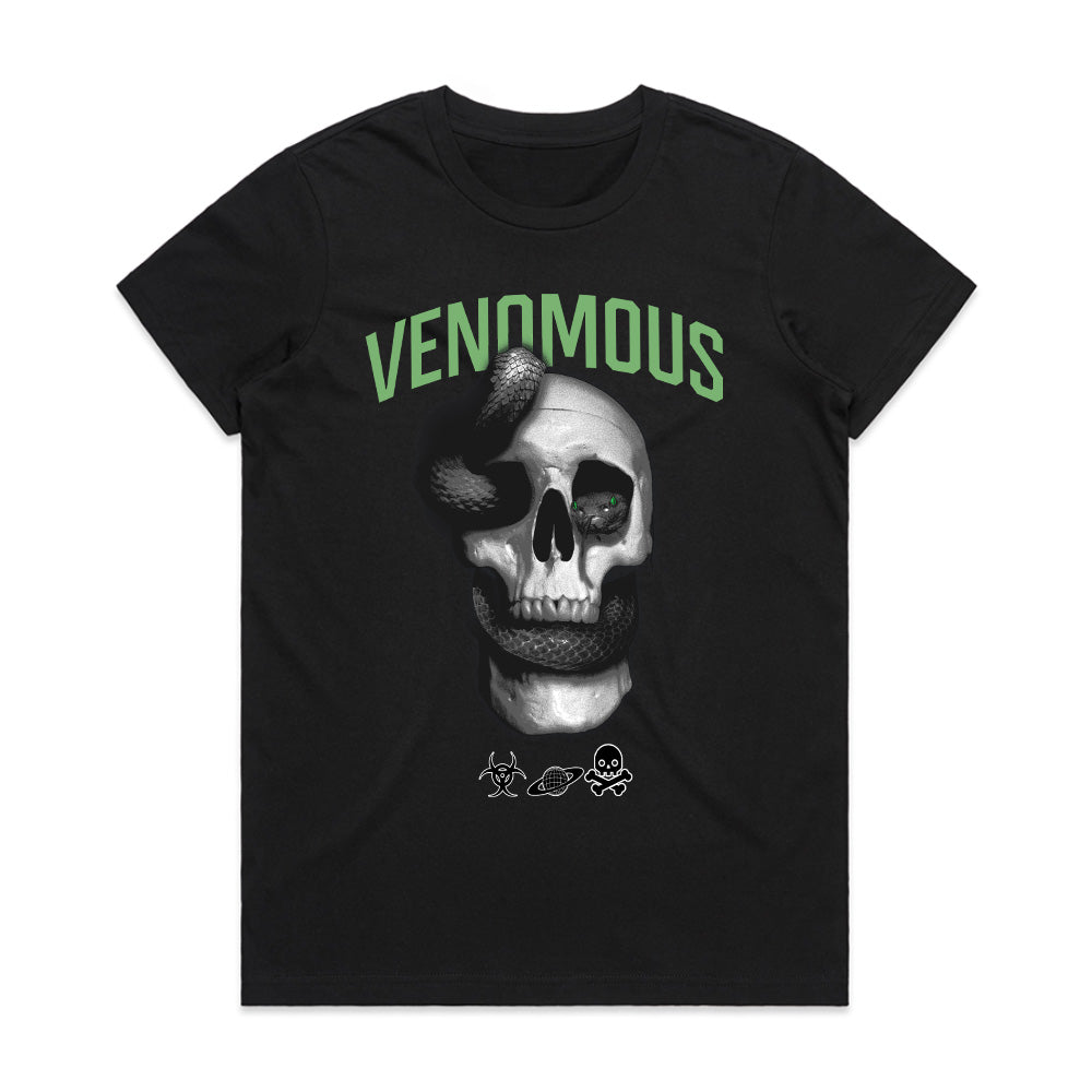 Venomous Embrace: Serpent & Skull Strike Tee