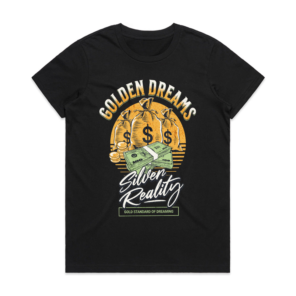 Golden Dreams, Silver Reality" Wealth Manifestation Tee