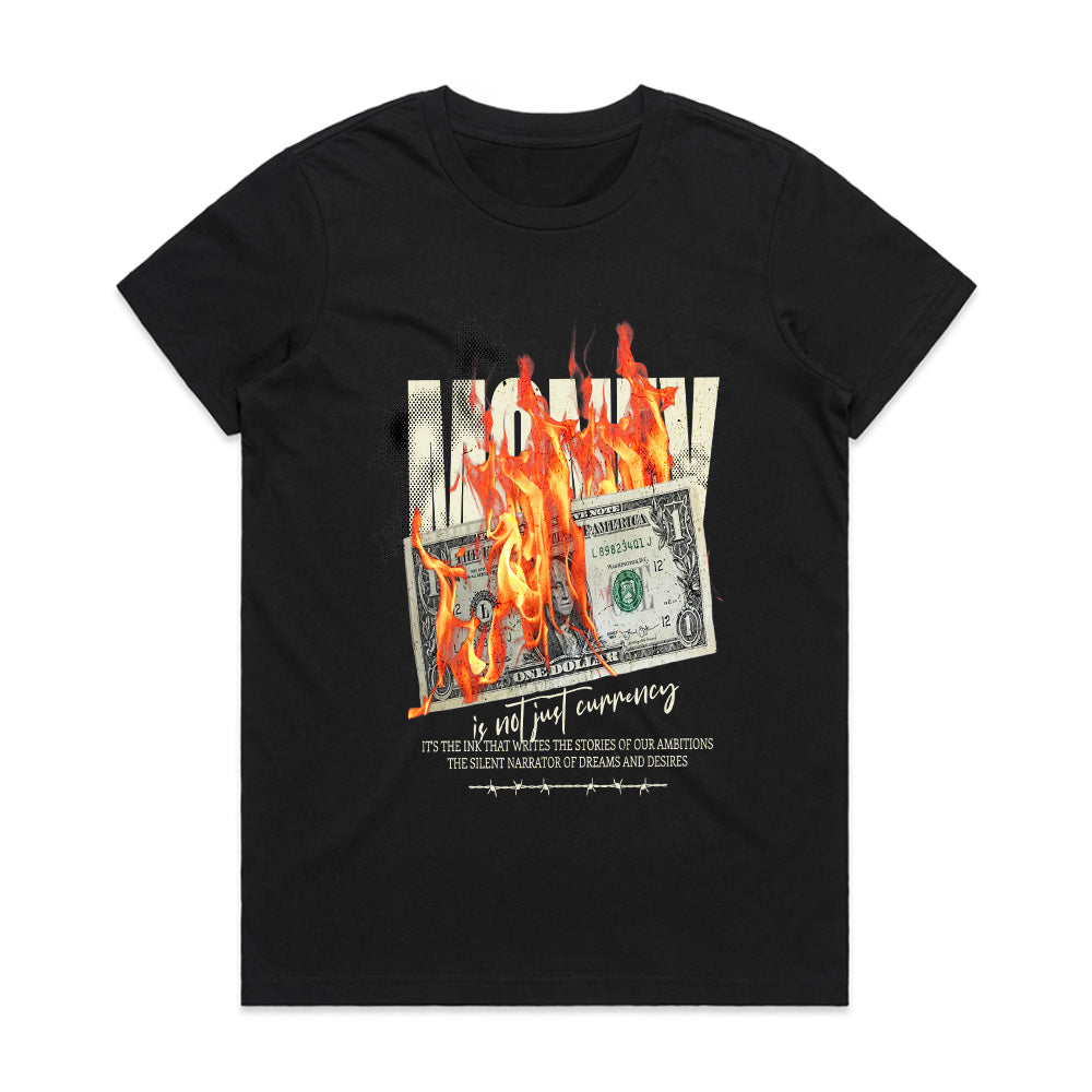 Burning Ambition: Money on Fire Statement Tee