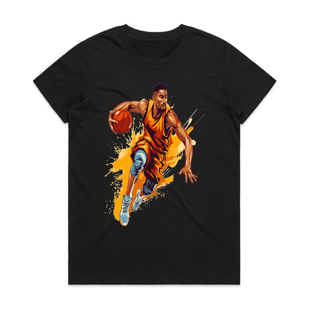 Full Court Blaze: Dynamic Hoops Tee