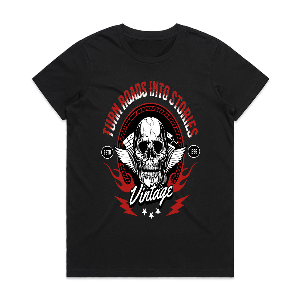 Rebel Road: Vintage Rider Skull Tee