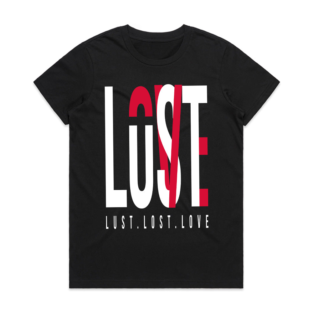 Lust Lost Love Anarchy Text Tee