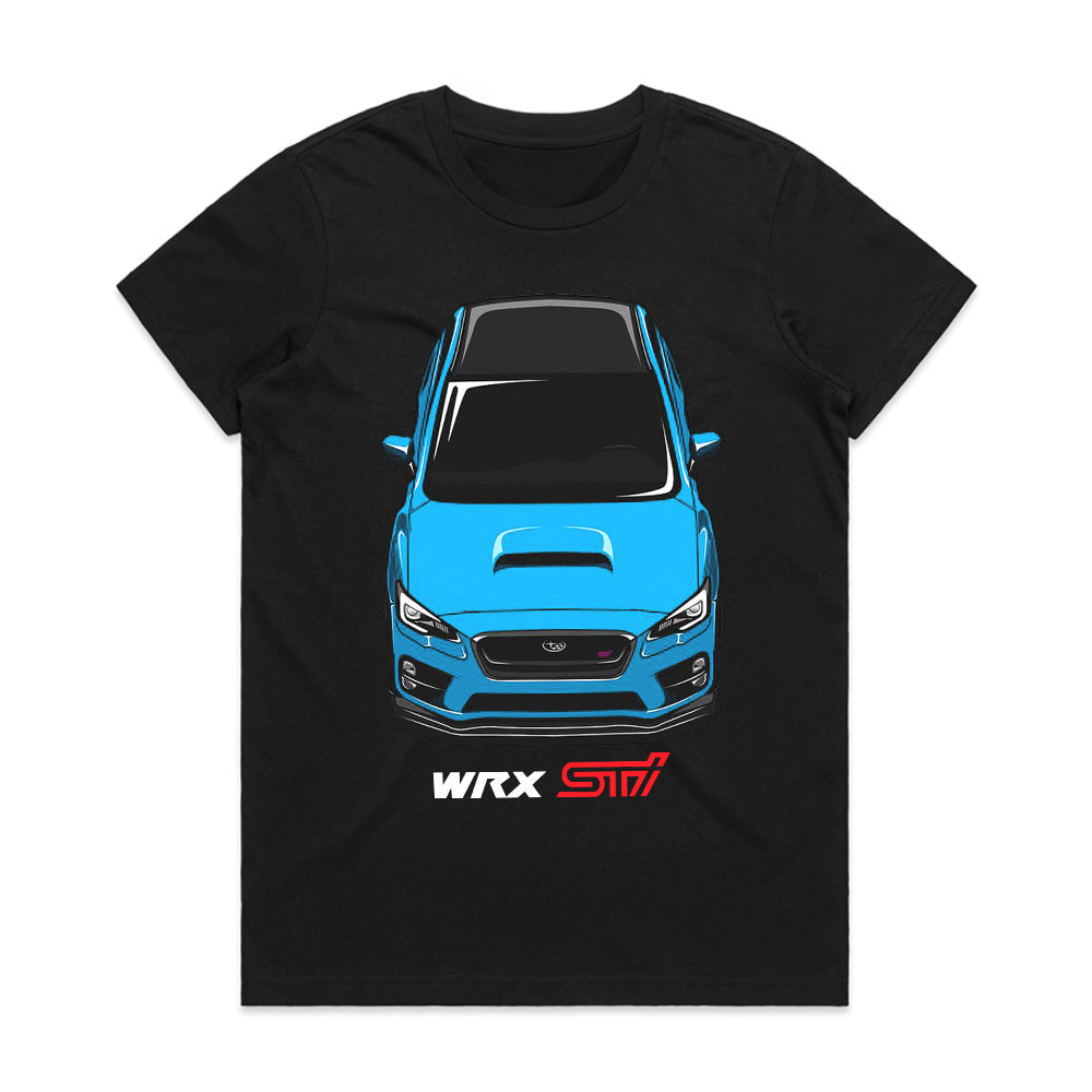 WRX STI Blue Beast Front View T-Shirt – Rally Legend Series
