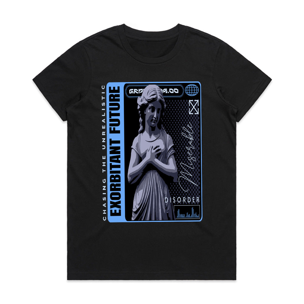 Digital Despair: “Exorbitant Future” Gothic Glitch Tee