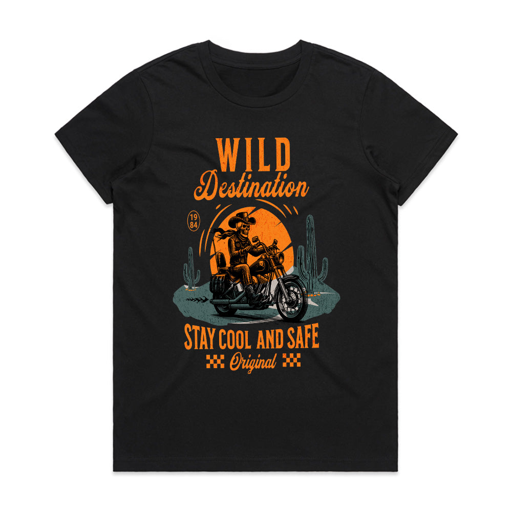 Wild Destination Cowboy Biker T-Shirt – Ride Cool, Ride Safe