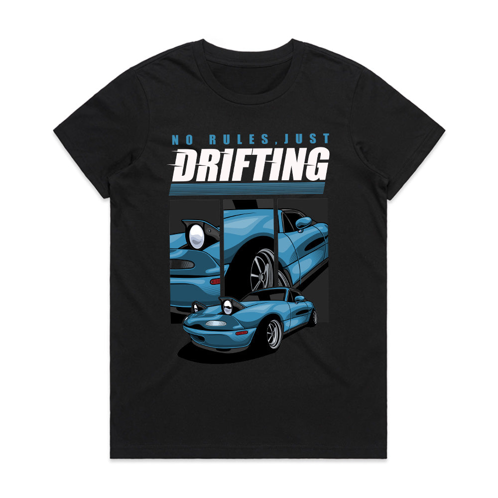 No Rules, Just Drifting Miata T-Shirt – Slide Culture Edition
