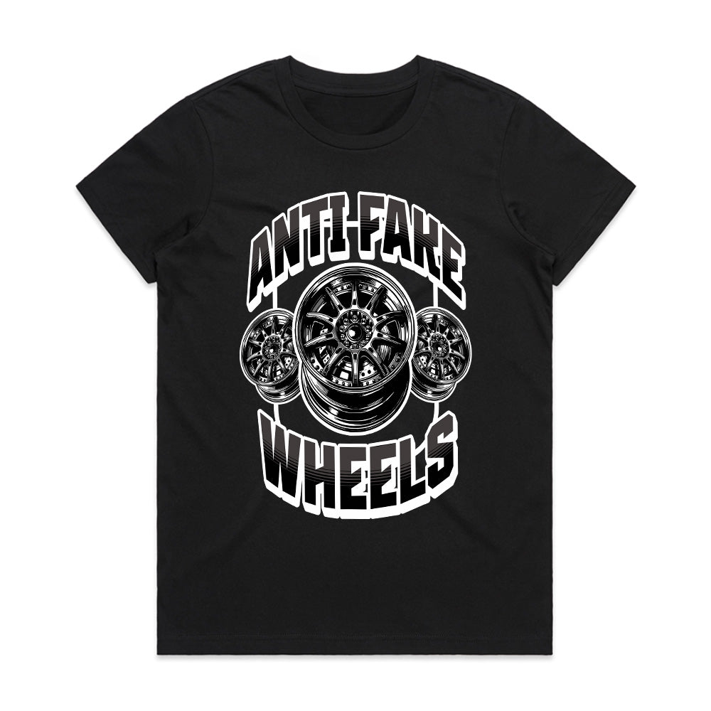 Anti Fake Wheels Car Enthusiast T-Shirt – Authentic Rims Only Edition