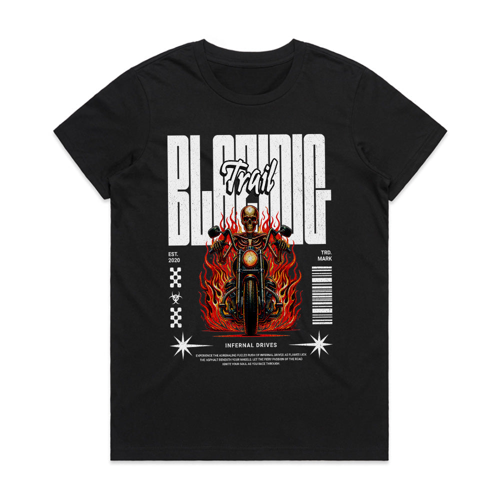 Blazing Trail – Infernal Skeleton Biker T-Shirt