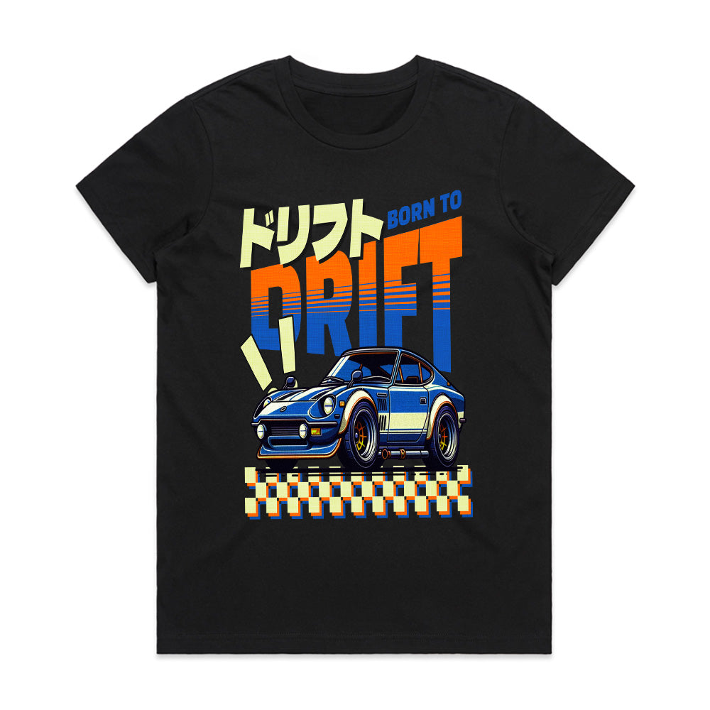 Born to Drift JDM Retro Drift Car T-Shirt – Pixel Street Racer Edition
