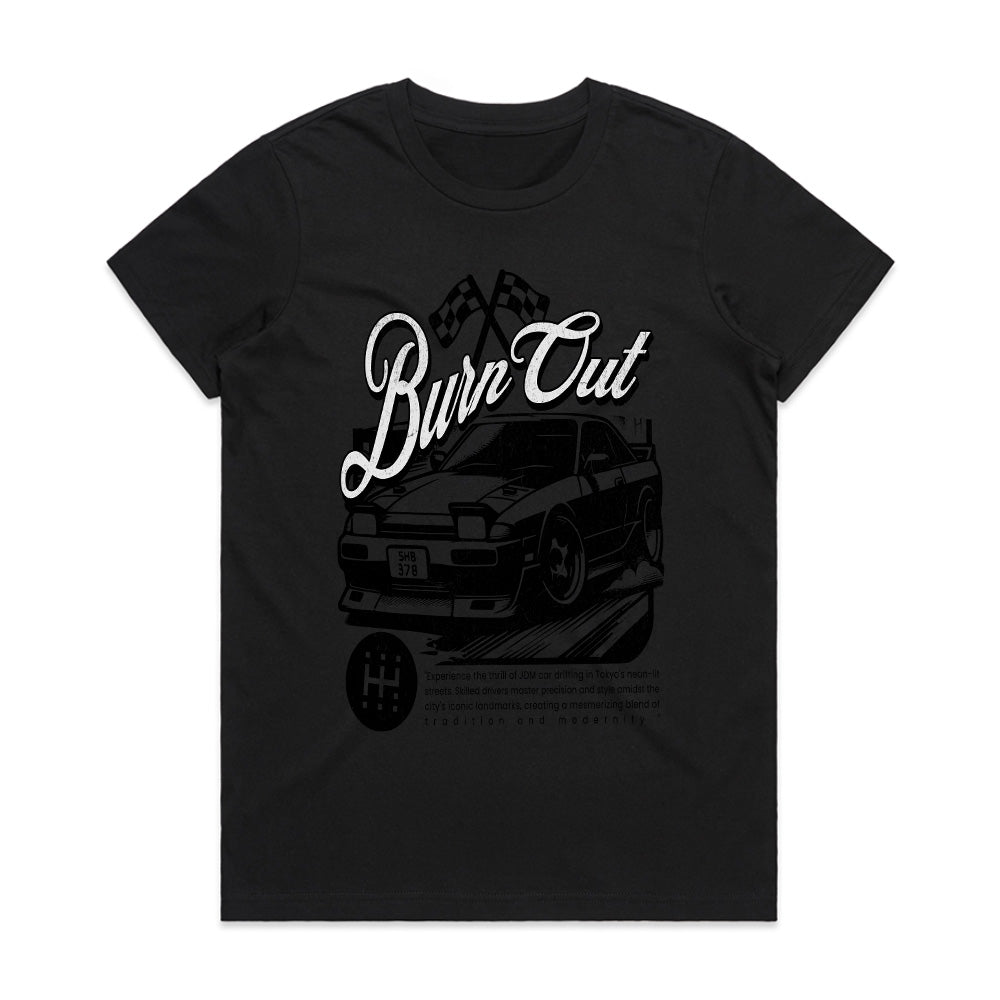 Burn Out Drift Car Streetwear T-Shirt – Vintage Racer Edition