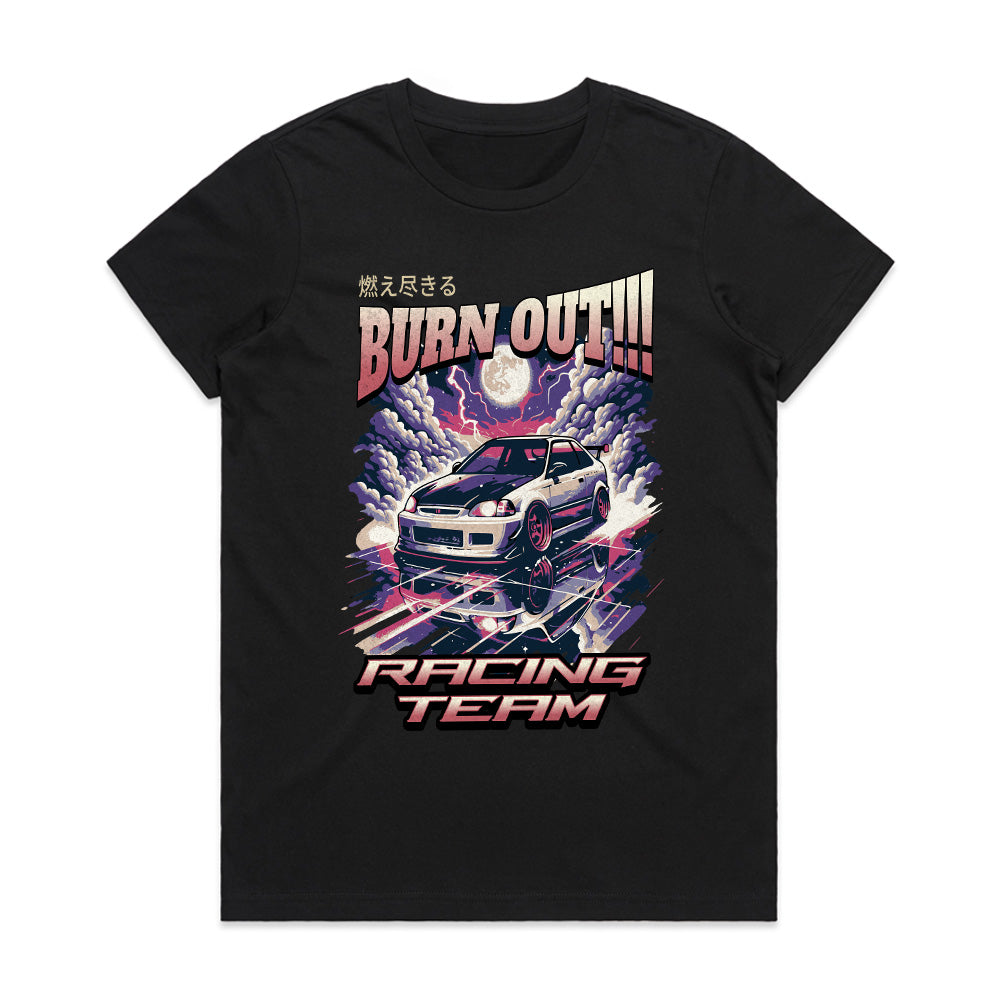 Burn Out Racing Team JDM Street Racer T-Shirt – Neon Drift Legends