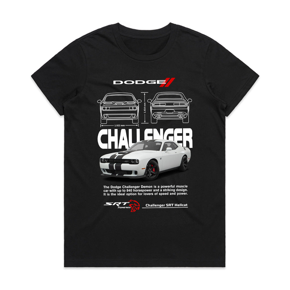 Dodge Challenger SRT Hellcat – Power & Precision Muscle Car T-Shirt
