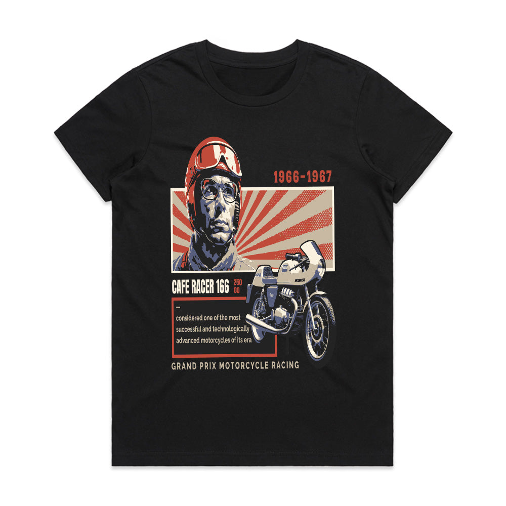 Vintage Grand Prix Café Racer 166 – Retro Motorcycle Racing T-Shirt