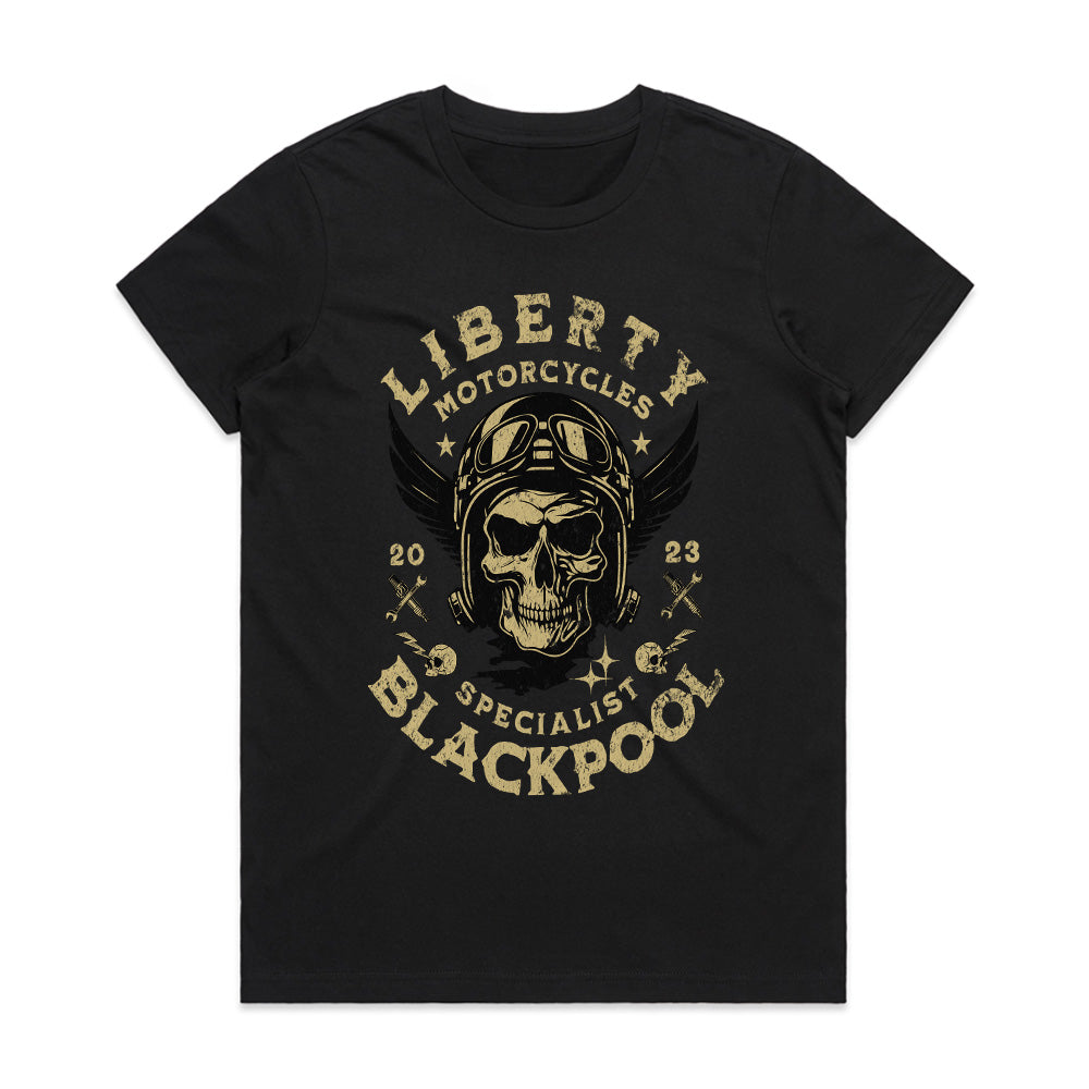 Liberty Motorcycles – Blackpool Specialist Biker T-Shirt