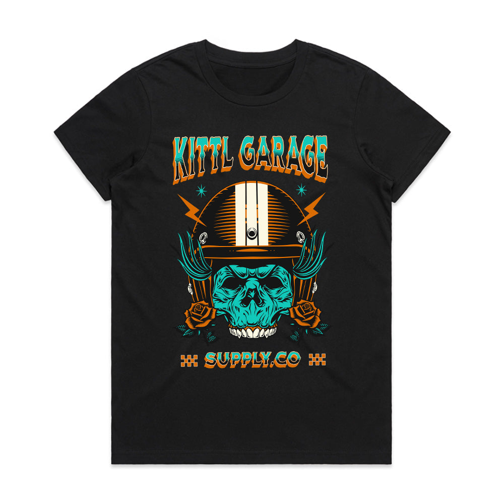 Kittl Garage – Vintage Biker Skull Mechanic T-Shirt