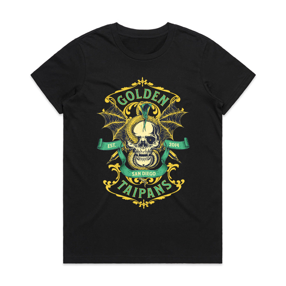 Golden Taipans – San Diego Ornate Skull T-Shirt