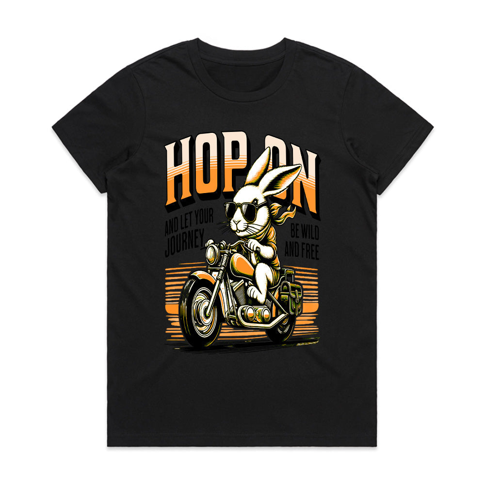 Hop On – Cool Biker Rabbit Adventure T-Shirt