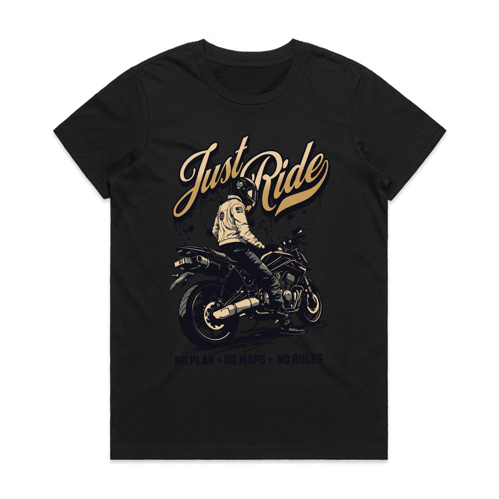 Just Ride – Minimalist Biker Spirit T-Shirt