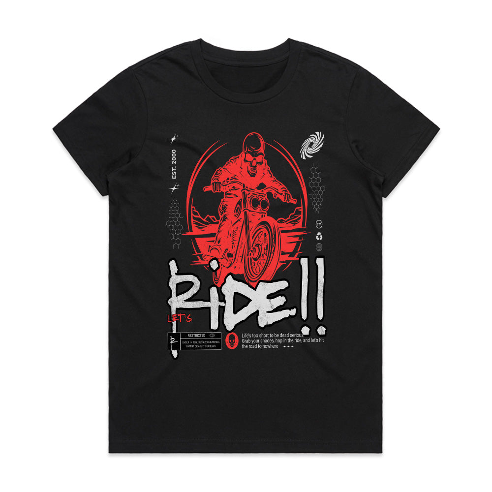 Let’s Ride!! – Skull Rider Streetwear Biker T-Shirt