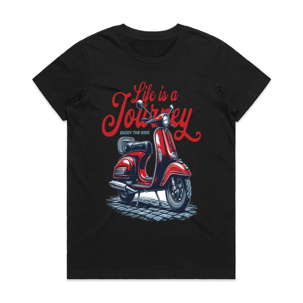 Life is a Journey – Enjoy the Ride Retro Scooter T-Shirt