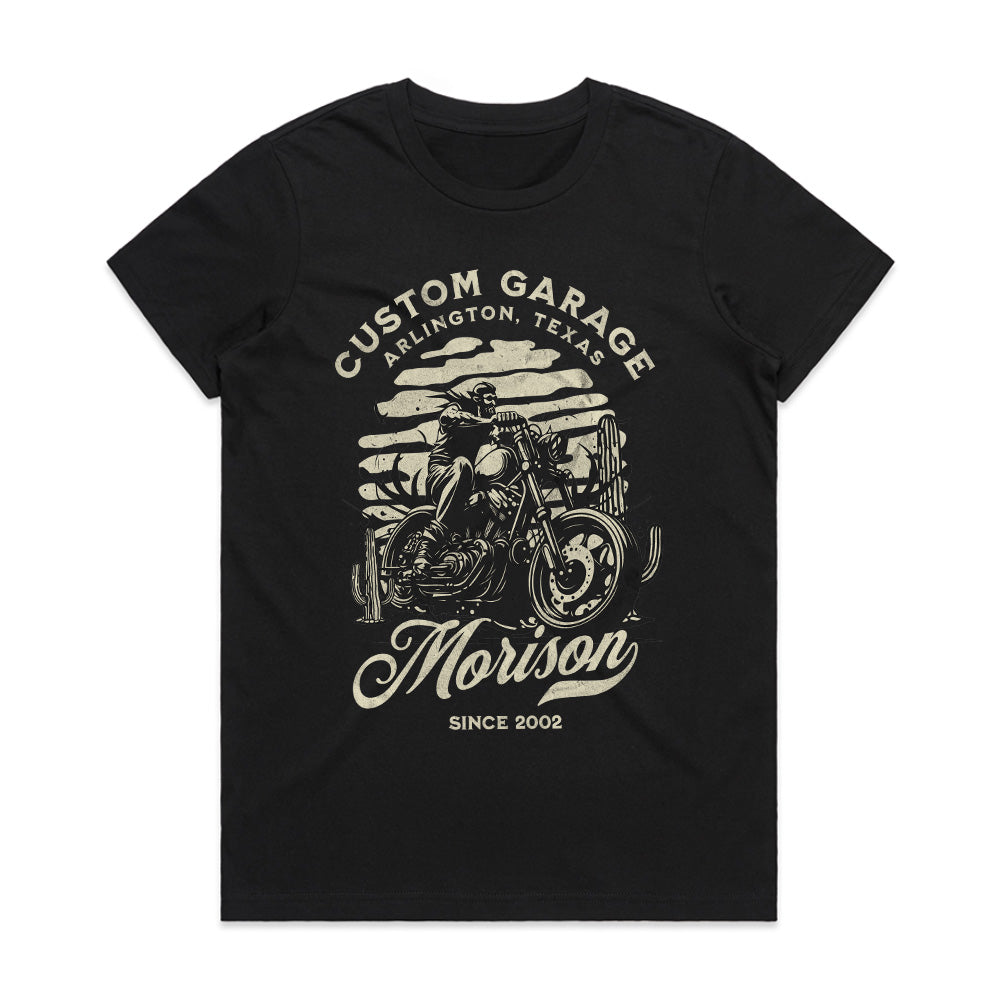 Morison Custom Garage – Arlington, Texas Vintage Biker T-Shirt