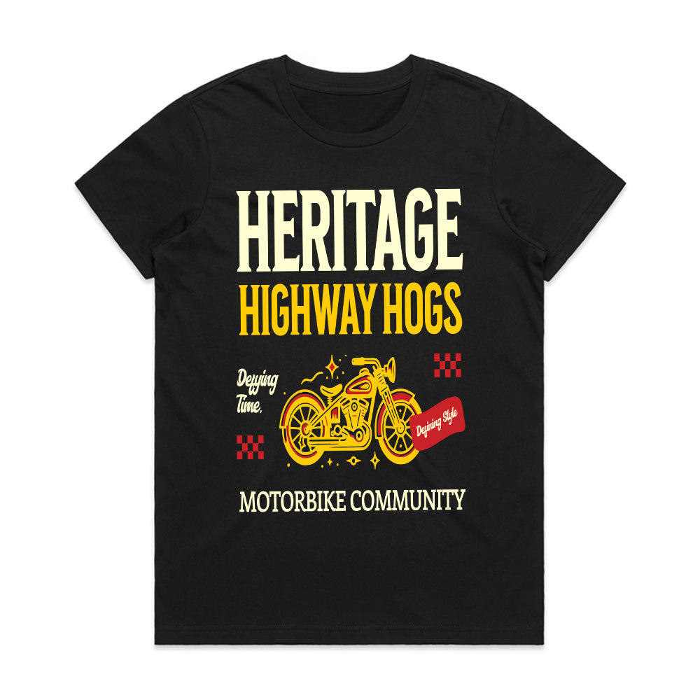 Heritage Highway Hogs – Motorbike Community Classic Rider T-Shirt