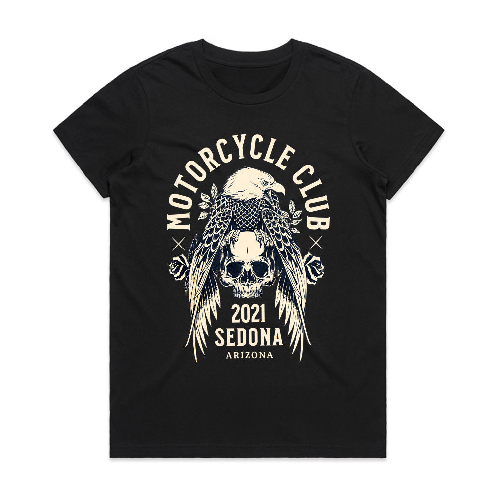 Sedona Motorcycle Club – Skull & Eagle Biker Spirit T-Shirt