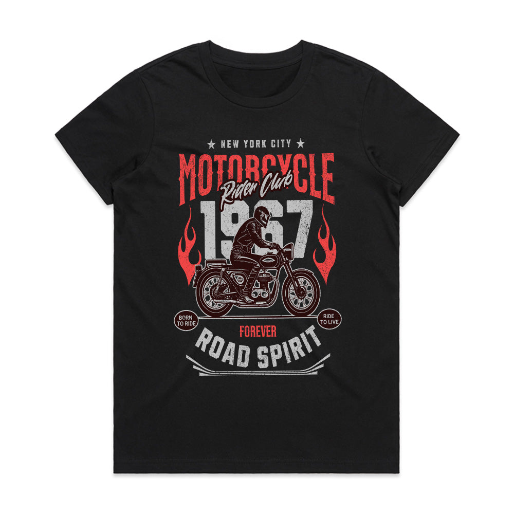 Motorcycle Rider Club – Road Spirit 1967 Vintage Biker T-Shirt