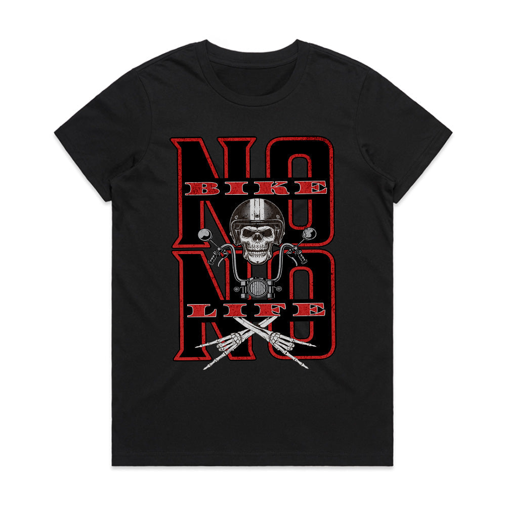 No Bike, No Life – Hardcore Biker Skull T-Shirt