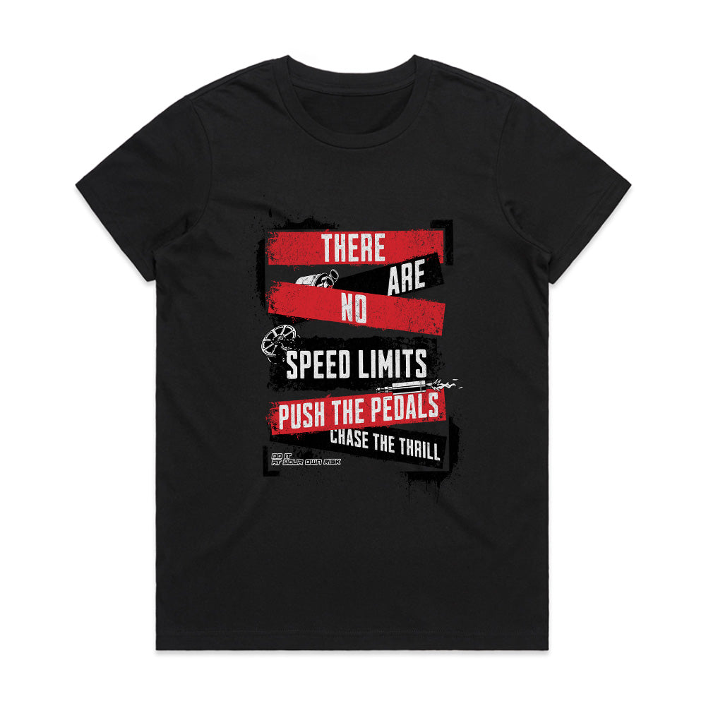 No Speed Limits T-Shirt – Push The Pedals Thrill Chaser Edition