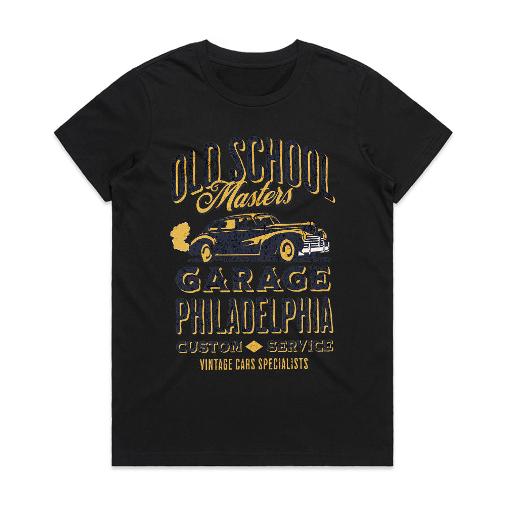 Old School Masters Garage T-Shirt – Philadelphia Vintage Car Edition
