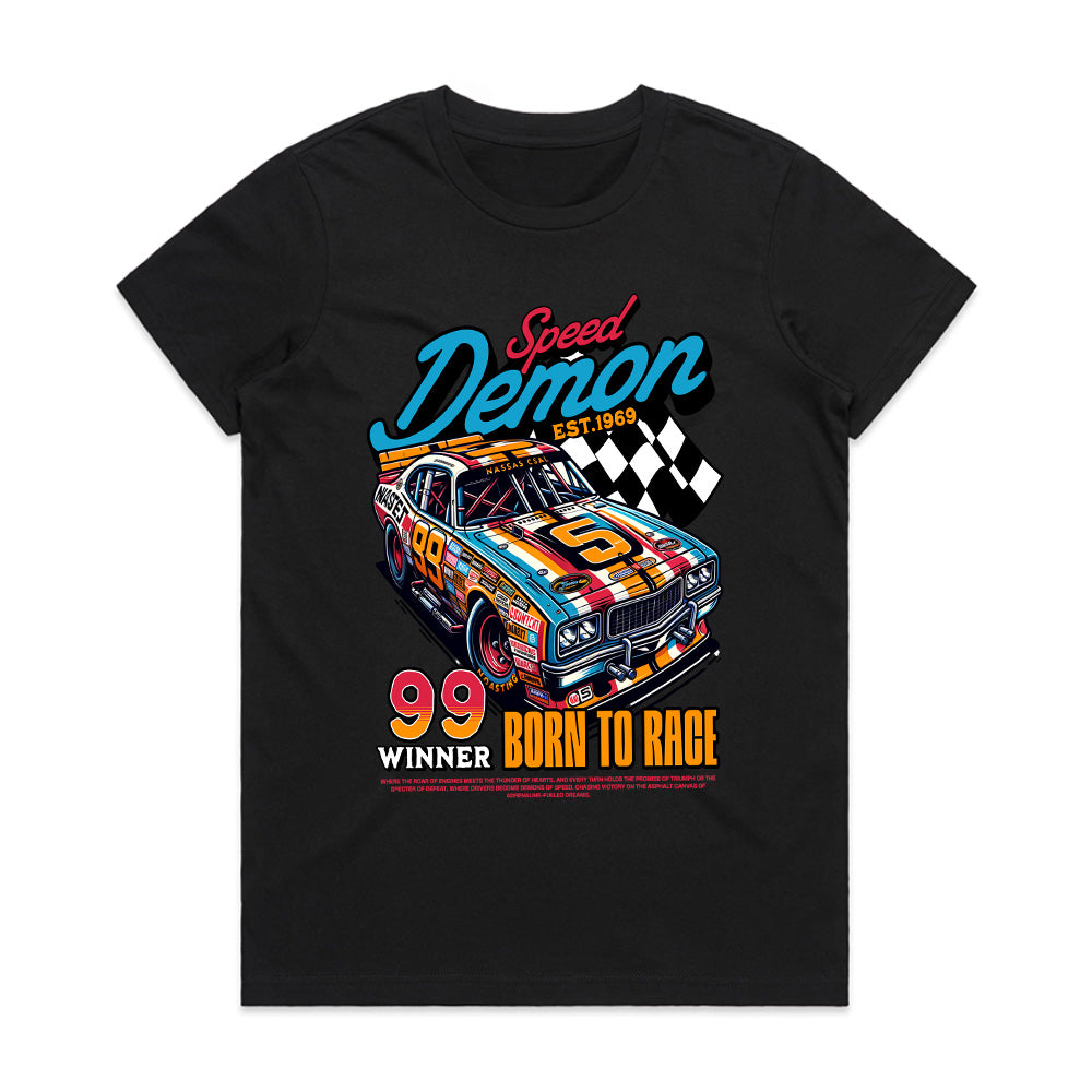 Speed Demon Born To Race Vintage NASCAR Style T-Shirt