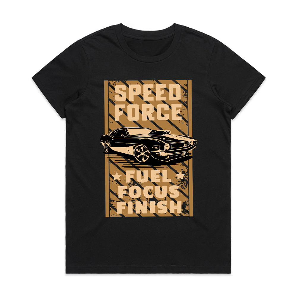 Speed Force Muscle Car T-Shirt – Fuel, Focus, Finish Edition