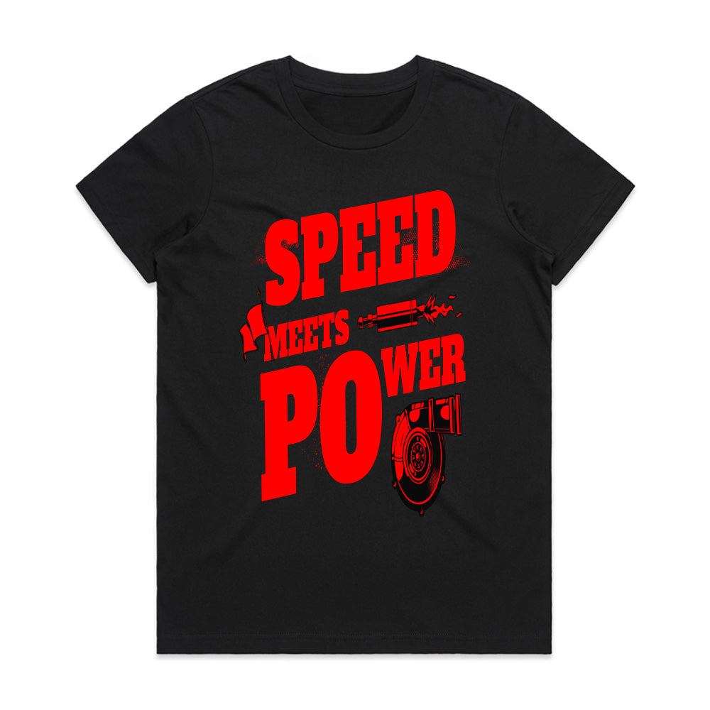 Speed Meets Power Turbocharger T-Shirt – Red Performance Boost Edition