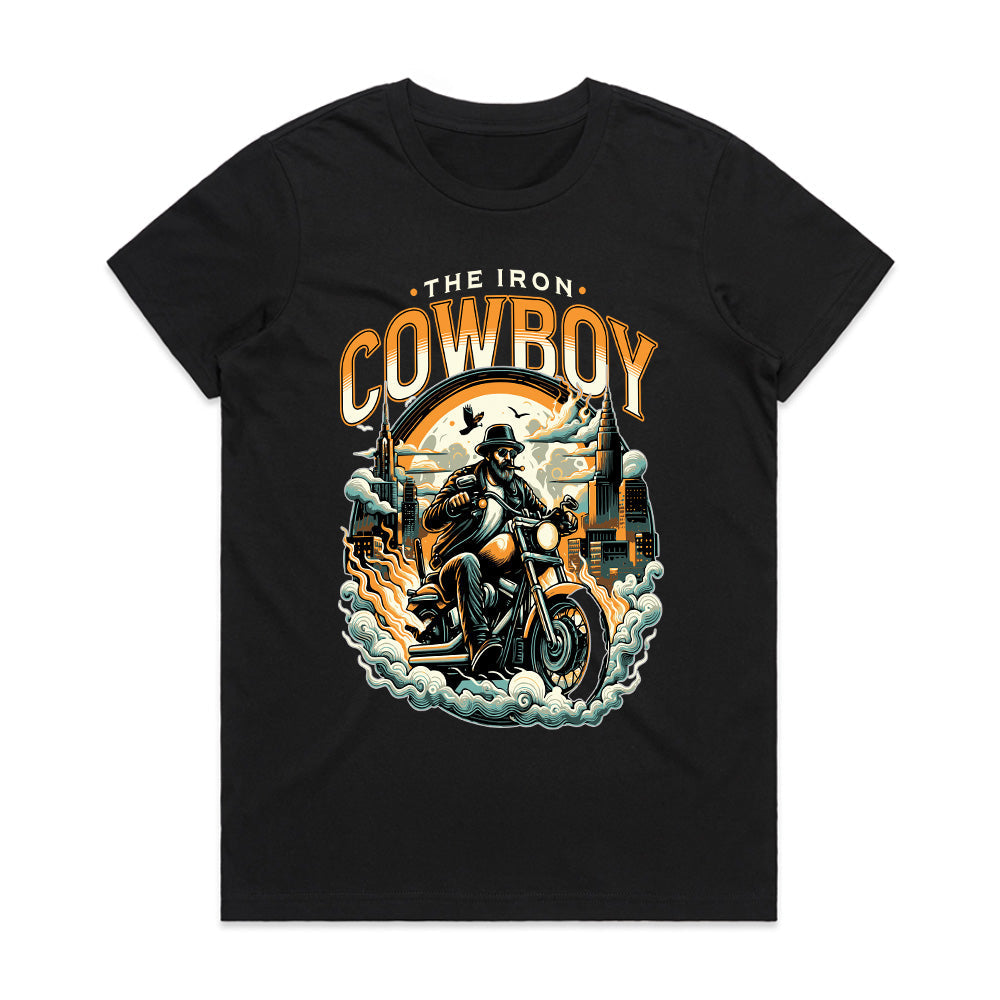 The Iron Cowboy T-Shirt – Western Biker Legend Tee