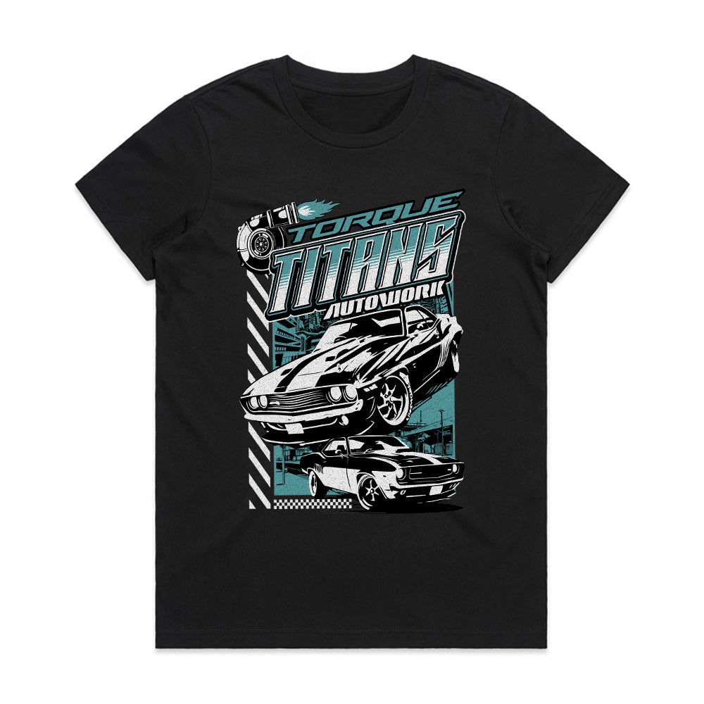 Torque Titans Autowork – Muscle Car Powerhouse T-Shirt