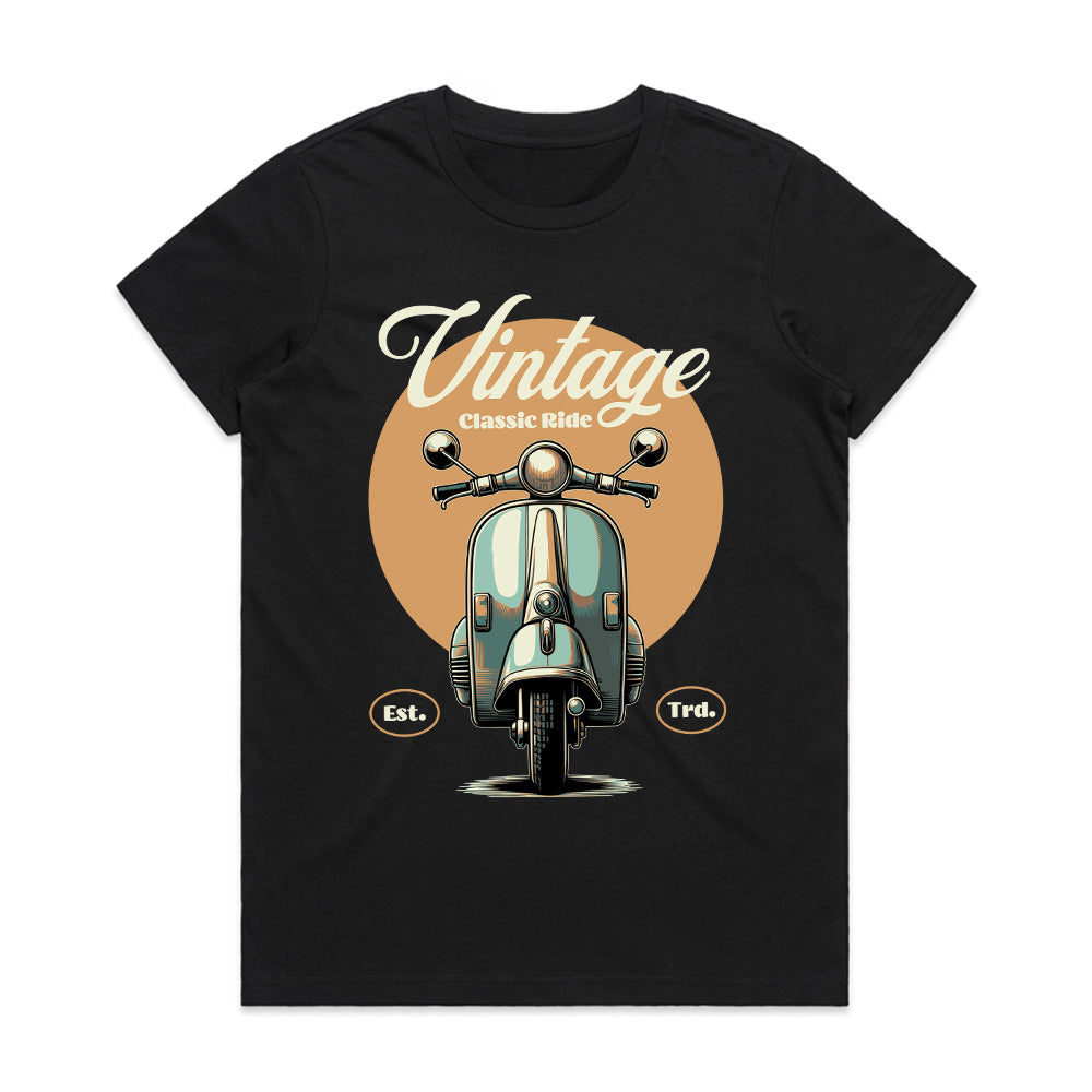 Vintage Classic Ride T-Shirt – Retro Scooter Enthusiast Apparel